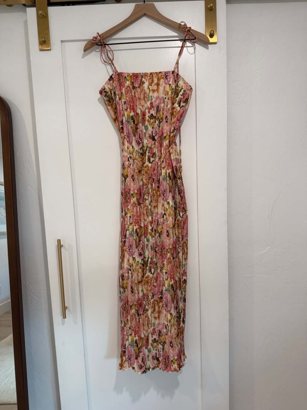 Zimmermann Golden Pleated Slip Dress